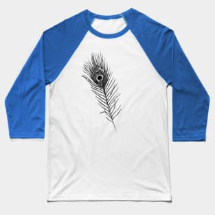 Peacock Feather Baseball T-Shirt